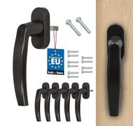 KOTARBAU Lot de 5 poignées de fenêtre - Poignée de porte de balcon - Boutons pression - PVC - 35 mm - Marron - Poignée de porte de terrasse - Universel - Installation facile - Matériau résistant aux