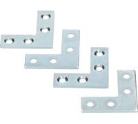KOTARBAU® Lot de 50 équerres d'angle 30 x 30 x 10 x 1,5 mm Raccord d'angle Support d'angle Equerre plate en L Equerre de meuble pour renforcer les fenêtres Portes Constructions en bois