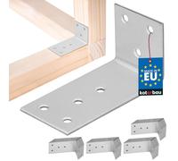 KOTARBAU® Lot de 50 raccords d'angle - 40 x 80 x 40 mm - En acier galvanisé argenté - Pour poutres - Équerre de meuble - Tôle d'angle en bois - Équerre en métal stable et durable