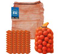 KOTARBAU® Lot de 50 sacs Raschels Sacs à pommes de terre 40 x 60 cm Sacs à fruits 15 kg Filet à légumes en polypropylène Sac de conservation pour oignons Pommes de terre Légumes Orange