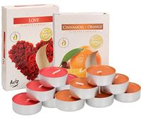 KOTARBAU® Lot de 6 bougies chauffe-plat parfumées - Durée de combustion : 4 heures (orange et Love)