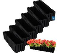 KOTARBAU® Lot de 6 jardinières Pot de fleurs 58x18x16 cm Anthracite Plastique Jardinière Balcon Rectangulaire Cache-pot Grand bac à fleurs Balcon