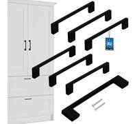 KOTARBAU® Lot de 6 poignées de meuble noir 148 mm Poignées de meuble ZnAl Poignées d'armoire Poignées d'armoires de cuisine Poignées de tiroir Poignées de meuble Poignées d'armoire de cuisine Poignées