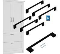 KOTARBAU® Lot de 6 poignées de meuble noir 190 mm Poignées de meuble ZnAl Poignées d'armoire Poignées d'armoires de cuisine Poignées de tiroir Poignées de meuble Poignées d'armoire de cuisine Poignées