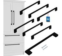 KOTARBAU® Lot de 6 poignées de meuble noir 221 mm Poignées de meuble ZnAl Poignées d'armoire Poignées d'armoires de cuisine Poignées de tiroir Poignées de meuble Poignées d'armoire de cuisine Poignées
