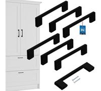 KOTARBAU® Lot de 6 poignées de meuble noires 126mm Poignées de meuble ZnAl Poignées d'armoire Poignées d'armoires de cuisine Poignées de tiroir Poignées de meuble Poignées d'armoire de cuisine Poignée