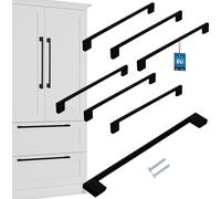 KOTARBAU® Lot de 6 poignées de meuble noires 289 mm Poignées de meuble ZnAl Poignées d'armoire Poignées d'armoires de cuisine Poignées de tiroir Poignées de meuble Poignées d'armoire de cuisine Poigné
