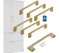 KOTARBAU® Lot de 6 poignées de meubles or 148 mm Poignées de meubles ZnAl Poignées d'armoires Poignées d'armoires de cuisine Poignées de tiroirs Poignées de meubles Poignées d'armoires de cuisine Poig