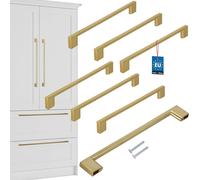 KOTARBAU® Lot de 6 poignées de meubles or 221 mm Poignées de meubles ZnAl Poignées d'armoires Poignées d'armoires de cuisine Poignées de tiroirs Poignées de meubles Poignées d'armoires de cuisine Poig