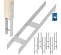 KOTARBAU® Lot de 6 supports de poteau en H à sceller dans le béton - 90 mm/600 mm - Ancre en H en acier galvanisé argenté - Chaussures de soutien - Avec ancrage en béton - Support en acier