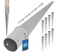 KOTARBAU® Lot de 8 Support Poteau Bois - ⌀ 100 mm - Support Poteau à Enfoncer - Acier Galvanisé - Argent - pour Poteaux Bois Rond - Résistant à La Corrosion
