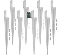 KOTARBAU® Lot de 8 supports de poteaux à enfoncer - L 60 x 600 mm - Support idéal pour les constructions - Galvanisé