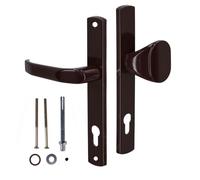 KOTARBAU® Lot de poignées de porte - 92 mm - Marron - Cylindre profilé - Pour portes, portails, portails
