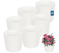 KOTARBAU® Lot de pots de fleurs - Pot de fleurs - En plastique - Pour plantes d'intérieur - Grand - Extérieur - Cache-pot - Balcon - Décoratif, Blanc., ⌀ 15 cm