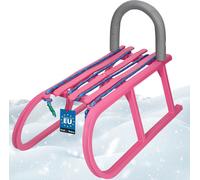 KOTARBAU® Luge pour enfants avec dossier et câble de traction 30 x 60 x 40 cm Rose Luge de neige Adultes Luge en plastique Enfants Dossier de luge