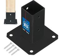 KOTARBAU® Manchon à visser - 50 x 50 mm - Poteaux carrés en bois - Poteaux de sol - Support de clôture - Plaque de sol - Support de poteau - Ancre galvanisée à chaud - Revêtement par pulvérisation