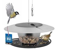 KOTARBAU® Mangeoire à Oiseaux Suspendue en Plastique Ronde Ø 250 mm - Pour Oiseaux Sauvages et Balcon