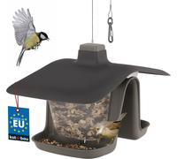 KOTARBAU® Mangeoire pour oiseaux double en plastique Mangeoire pour oiseaux à suspendre avec câble en acier