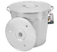 KOTARBAU® Marmite galvanisée avec couvercle et insert 32 litres Marmite de pasteurisation en acier galvanisé | Marmite de cuisson | Grande Marmite en acier | Grosse Marmite en acier