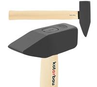KOTARBAU® Marteau - Acier - 1,5 kg - Massette - Masse Outil - 32 cm - Marteau Forgeron - Masse pour Fendre le Bois - Noir Naturel - avec Manche en Bois - Ergonomique
