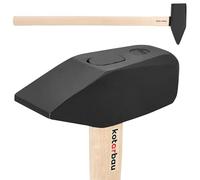 KOTARBAU® Marteau - Acier - 10 kg - Massette - Masse Outil - 90 cm - Marteau Forgeron - Masse pour Fendre le Bois - Noir Naturel - avec Manche en Bois - Ergonomique