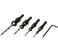 KOTARBAU® Mèches à chanfreiner HSS Jeu de 4 mèches combinées 8mm, 10 mm, 12 mm, 14 mm pour le bois avec profondeur de perçage réglable