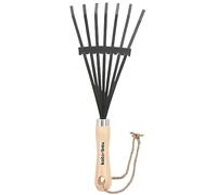 KOTARBAU® Mini Balai à Feuilles 150 mm Râteau en Acier Râteau avec Manche en Bois 38 cm Outils de Jardinage Accessoires pour Herbe