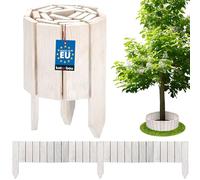 KOTARBAU Mini Clôture Bois de Jardin Couleur Blanc 15 x 110 cm | Bordure de Pelouse | Clôture Anti-Rongeurs | Palissade en Bois | Clôture Bois Jardin | Barrière Bois Jardin | Barrière Bois Jardin