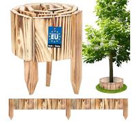 KOTARBAU Mini Clôture Bois de Jardin Couleur bois carbonisé 10 x 110 cm | Bordure de Pelouse |Clôture Anti-Rongeurs |Palissade en Bois |Clôture Bois Jardin |Barrière Bois Jardin | Barrière Bois Jardin