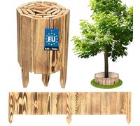 KOTARBAU Mini Clôture Bois de Jardin Couleur Bois carbonisé 20 x 110 cm |Bordure de Pelouse |Clôture Anti-Rongeurs |Palissade en Bois |Clôture Bois Jardin |Barrière Bois Jardin |Barrière Bois Jardin
