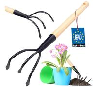 KOTARBAU® Mini Cultivateur à Main avec 3 Dents Griffe de Jardin en Acier avec Manche en Bois 410 mm Accessoire de Jardinage Outil de Jardinage Accessoires de Plantation