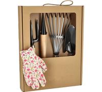 KOTARBAU® Mini kit d'outils de jardinage 5pcs. râteau fourche louche à fleurs gants