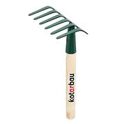 KOTARBAU® Mini Râteau de Jardin en Acier avec 6 Dents Râteau avec Manche en Bois 30 cm Outils de Jardinage Accessoires de Plantation pour l'entretien de Votre Jardin