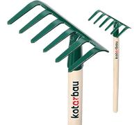 KOTARBAU® Mini Râteau de Jardin en Acier avec 6 Dents Râteau avec Manche en Bois 60 cm Outils de Jardinage Accessoires de Plantation pour l'entretien de Votre Jardin