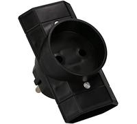 KOTARBAU® Multiprise noire triple prise terre deux prises plates et une prise ronde
