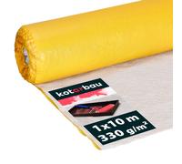 KOTARBAU® Non-tissé pour peintre 1 x 10 m Film de couverture Non-tissé de couverture pour peintre 330g/m2 Jaune Film à deux couches Non-tissé pour peintre Feutre de protection Tapis de construction Ac
