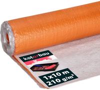 KOTARBAU® Non-tissé pour peintre 1 x 10m Film de recouvrement Non-tissé de recouvrement pour peintre 210g/m2 Revêtement étanche orange Accessoires pour peintre Rouleau de non-tissé pour peintre avec r