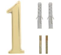 KOTARBAU® Numéro de maison 3D « 1 » en laiton - 10 cm - Pour maisons, établissements, hôtels, appartements - 100 % laiton