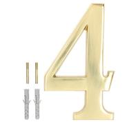 KOTARBAU® Numéro de maison 3D « 4 » en laiton - 20 cm - Pour maisons, établissements, hôtels, appartements - 100 % laiton