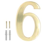 KOTARBAU® Numéro de maison 3D « 6 » en laiton - 20 cm - Pour maisons, établissements, hôtels, appartements - 100 % laiton