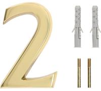 KOTARBAU® Numéro de maison 3D chiffre "2" en laiton 10 cm Numéro de porte pour maisons, lotissements, hôtels, appartements 100% laiton