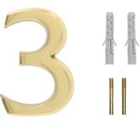 KOTARBAU® Numéro de maison 3D chiffre "3" en laiton 10 cm Numéro de porte pour maisons, lotissements, hôtels, appartements 100% laiton