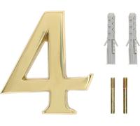 KOTARBAU® Numéro de maison 3D chiffre "4" en laiton 10 cm Numéro de porte pour maisons, lotissements, hôtels, appartements 100% laiton