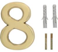 KOTARBAU® Numéro de maison 3D Chiffre "8" en laiton 10 cm Numéro de porte pour maisons, lotissements, hôtels, appartements 100% laiton
