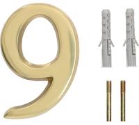 KOTARBAU® Numéro de maison 3D Chiffre "9" en laiton 10 cm Numéro de porte pour maisons, lotissements, hôtels, appartements 100% laiton