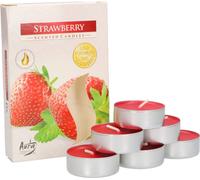 KOTARBAU® Pack de 6 bougies à réchaud parfumées Strawberry Bougies à réchaud parfumées Durée de combustion 4 heures