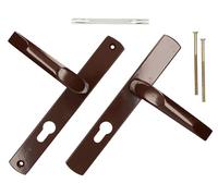 KOTARBAU® Paire de poignées 72 mm avec long bouclier marron pour cylindre profilé moderne universel