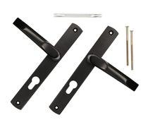 KOTARBAU® Paire de poignées 72 mm avec long bouclier noir pour cylindre profilé moderne universel