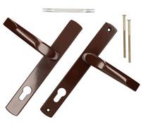 KOTARBAU® Paire de poignées 90 mm avec plaque longue marron pour cylindre profilé moderne universel