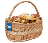 KOTARBAU® Panier de courses en osier brun naturel 450 x 280 mm avec anse tressé en osier pour les achats et pour pique-nique